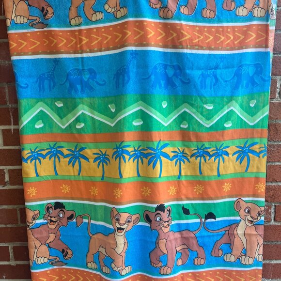 90's Vintage Disney Lion King Twin Flat Sheet - Vintage Kids Bedding - Picture 2 of 6